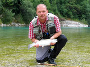 in der Soca bei Kobarid in Slowenien